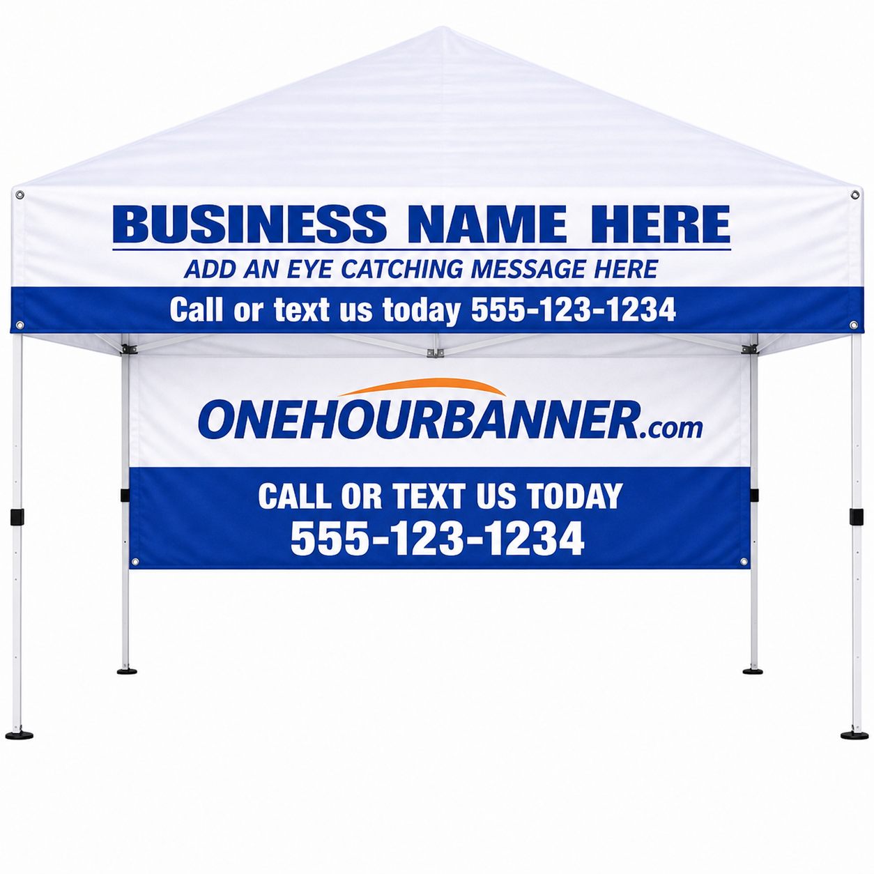 10x10 tent banner with full skirt and back wall printed same day